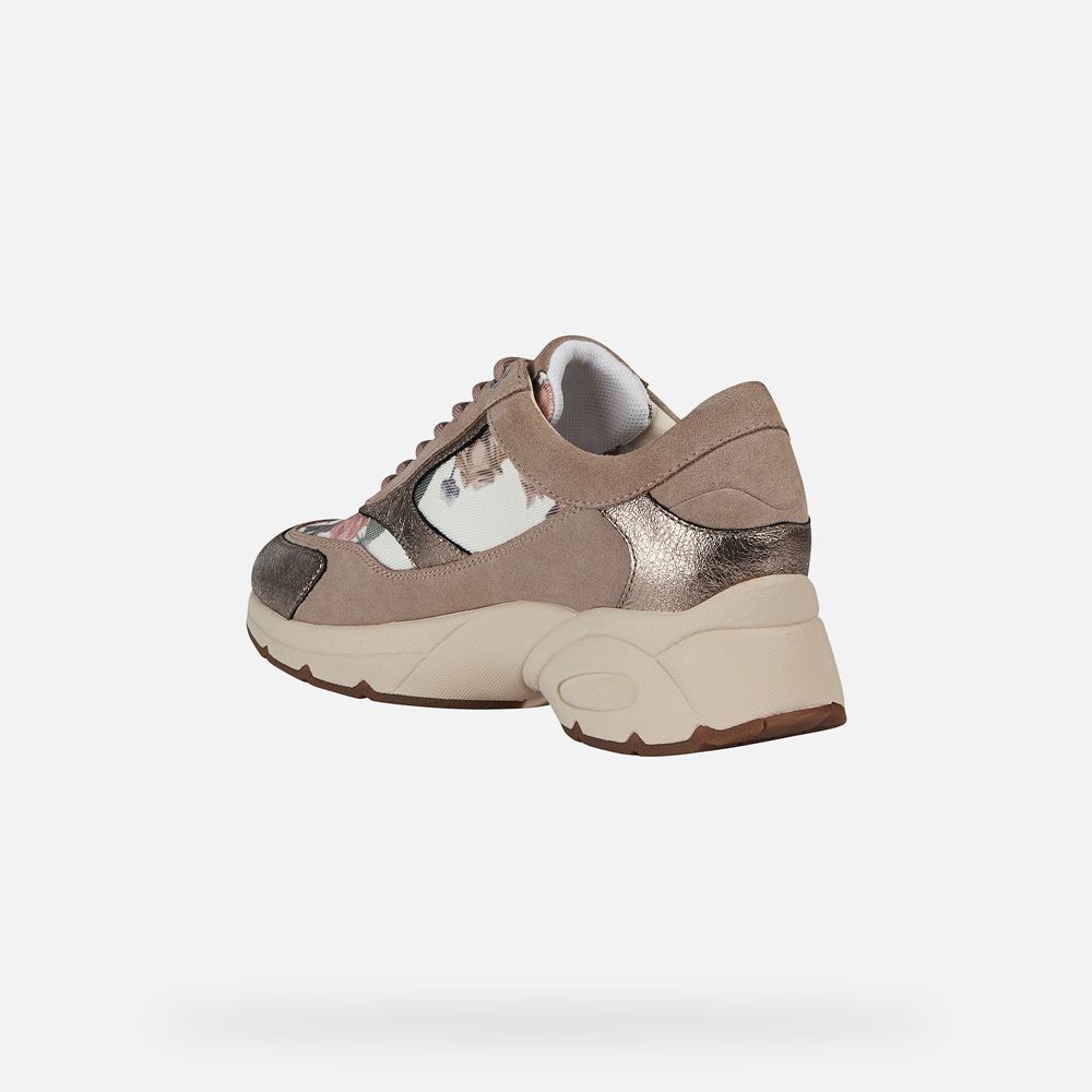 Geox Bayan Spor Ayakkabı Koyu Bej Rengi - Alhour - DXQ-386720